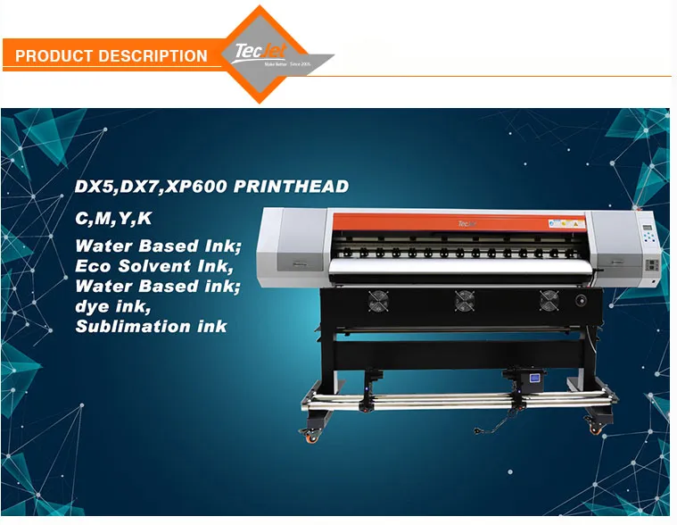 1.6m 1440dpi Flex Banner Eco Solvent Printer with Dx5 Print Head