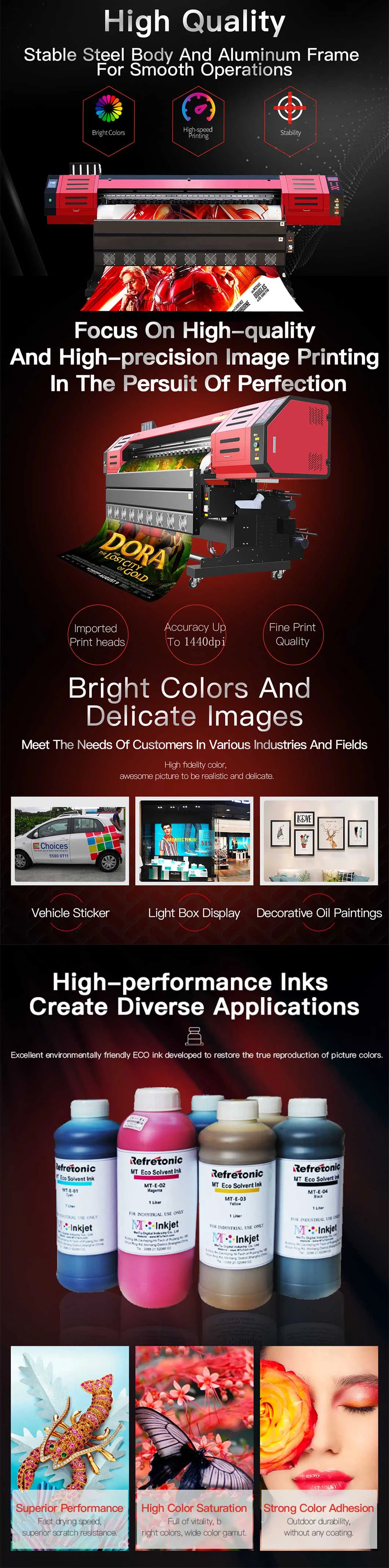 1440*1440dpi Indoor and Outdoor Advertisement Printing Custom Advertising Banner Eco Solvent Printer