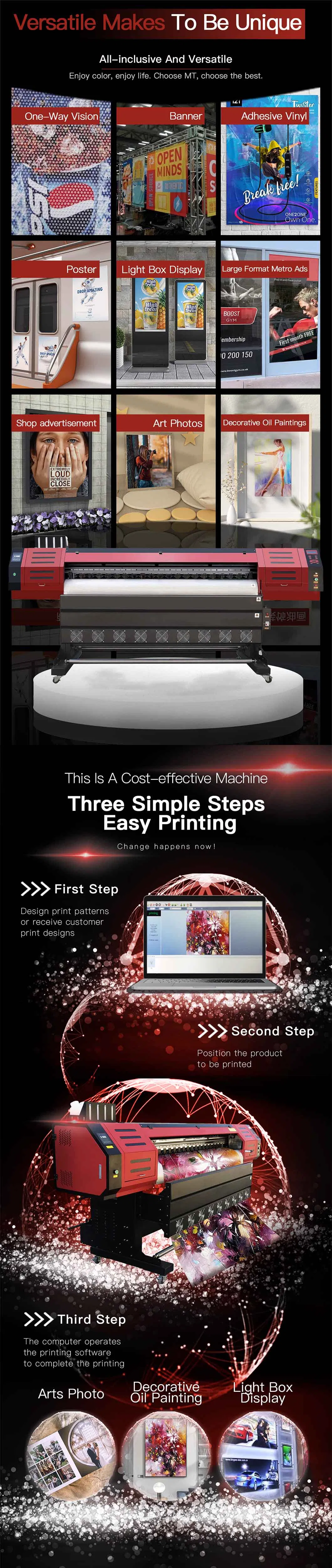 1440*1440dpi Indoor and Outdoor Advertisement Printing Custom Advertising Banner Eco Solvent Printer