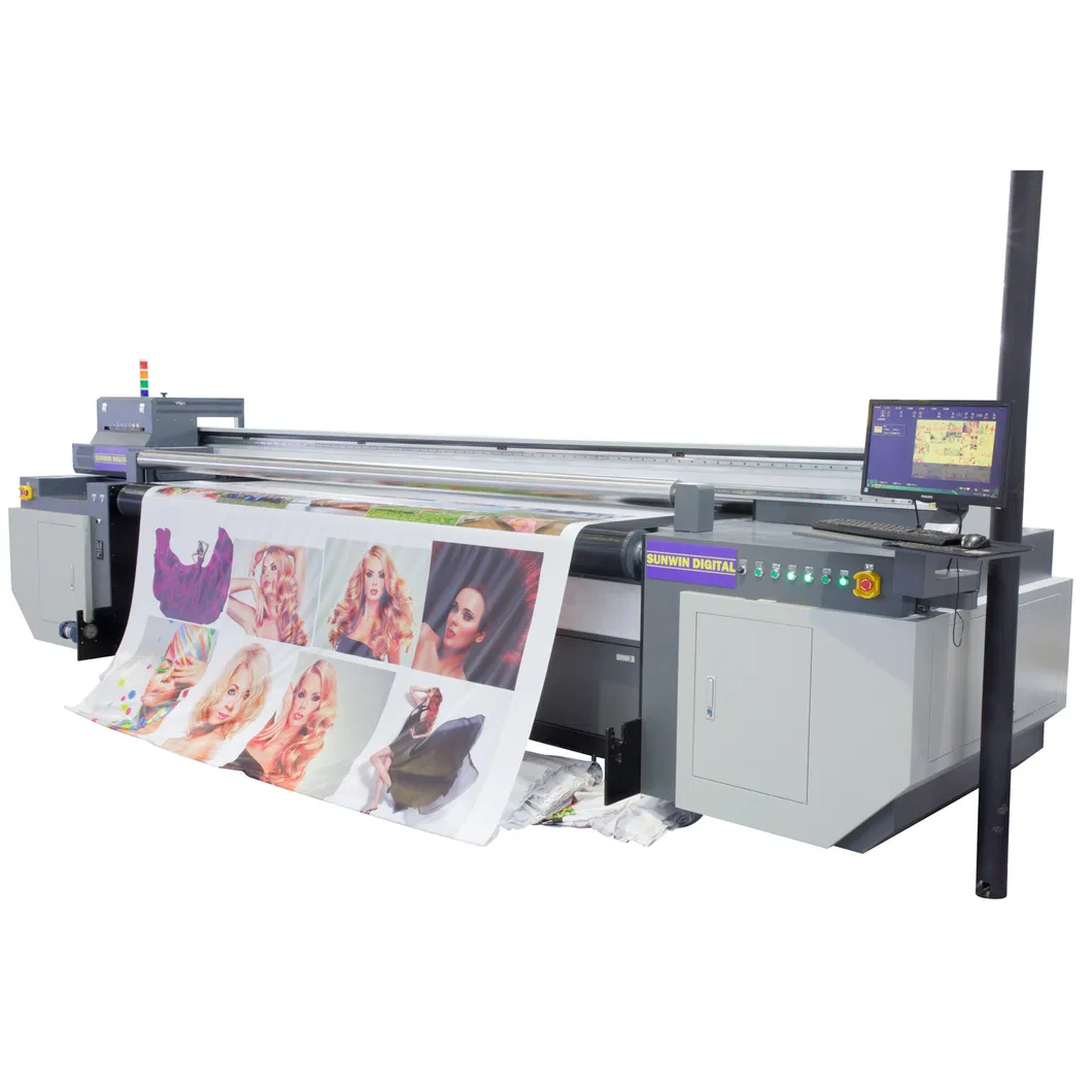 2m / 3.2m Belt Type I3200 Ricoh Gen5 Gen6 Konica 1024I / 1024A Kyocera Kj4a Ceiling Film Backlit Banner PVC Board Acrylic Hybrid Flatbed and Roll LED UV Printer