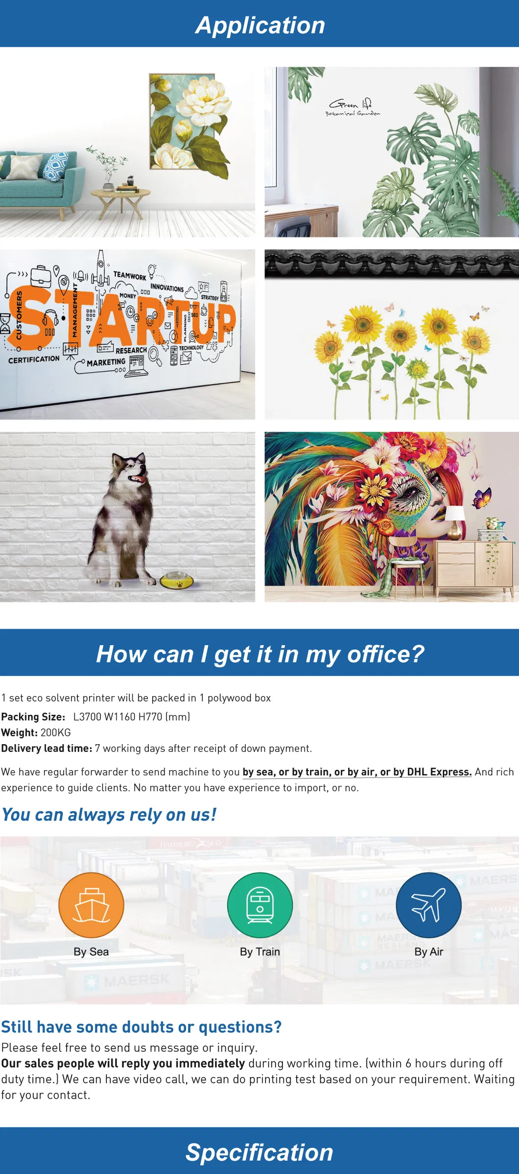 Best 3*2m Cmyk / Cmyk+W Max 1440 Dpi Vertical Mural Wall Printer for Wall Decor Display Art