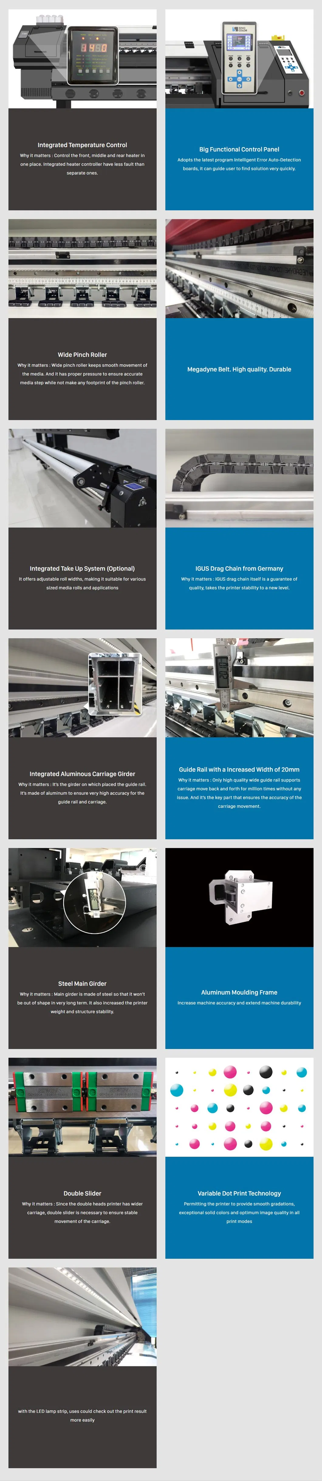 Best Dye Sublimation Printer for Heat Transfer Paper Wj-740c with Epson Dx8 Print Heads