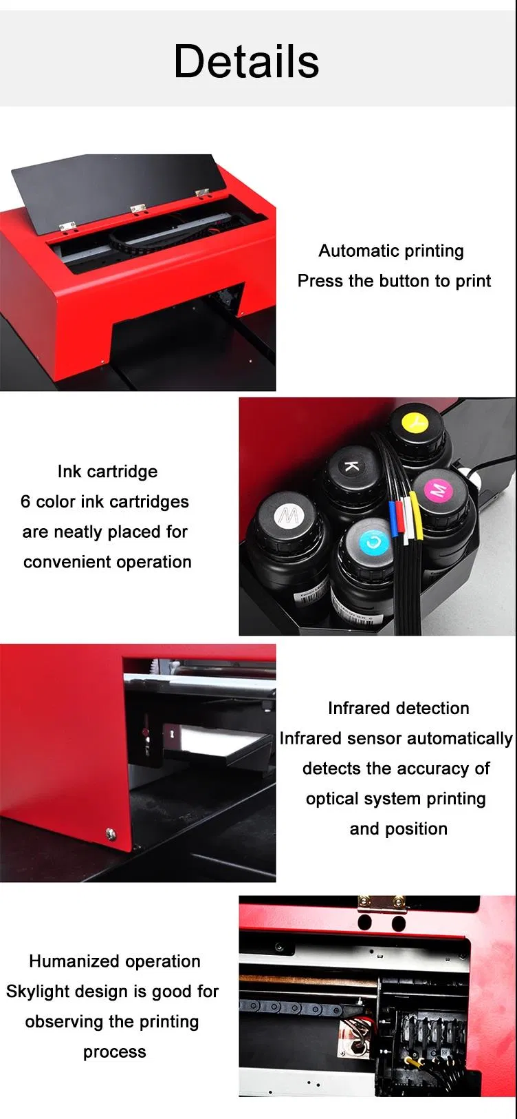 Big Discount A3 Flatbed Printer Print Head R1390 Save Ink Cost Print Glass/Metal/Stone/Almost of Faltbed Objects A3 UV Printer