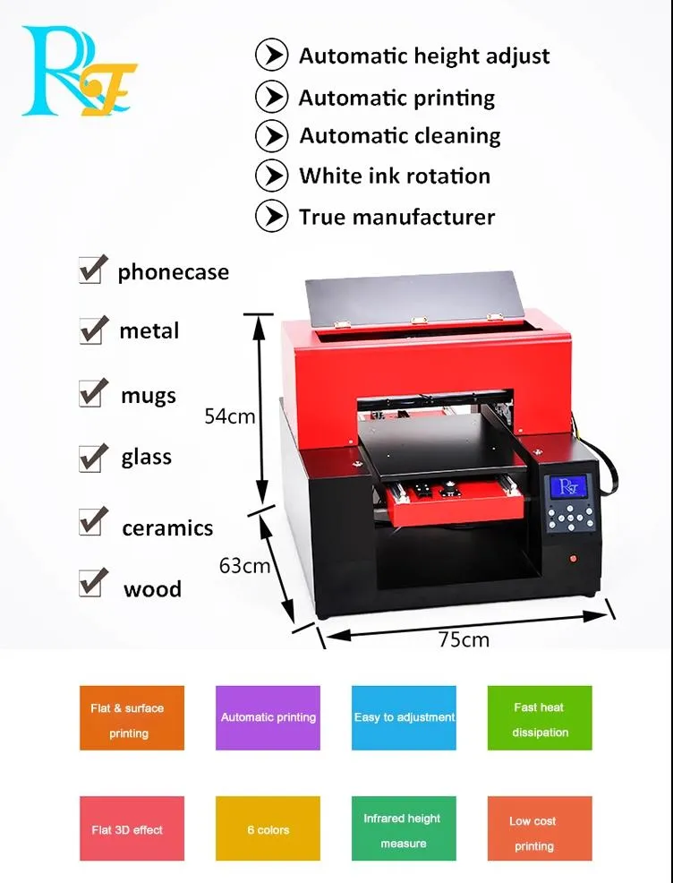 Big Discount A3 Flatbed Printer Print Head R1390 Save Ink Cost Print Glass/Metal/Stone/Almost of Faltbed Objects A3 UV Printer