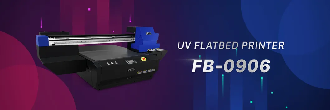 Commercial A1 90*60cm Advanced I3200-U Heads 2400dpi Flatbed UV Printer for Plastic Panel Acrylic Wood Glass Metal Fb-0906