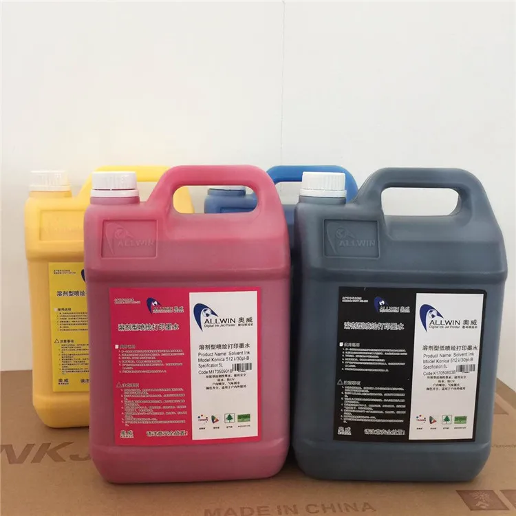 Cyan/Magenta//Yellow/Black Color Allwin Solvent Ink for Konica Head 512 42pl/35pl