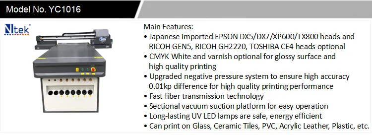 Ntek 1000*1600mm Cheap Glass Printer UV Glass Printing