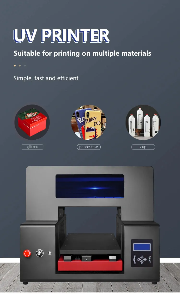 Refinecolor Automatic and Multicolor A3 UV Printer for Pen, Mobile Phone Shell, Disk, Golf Ball, Metal