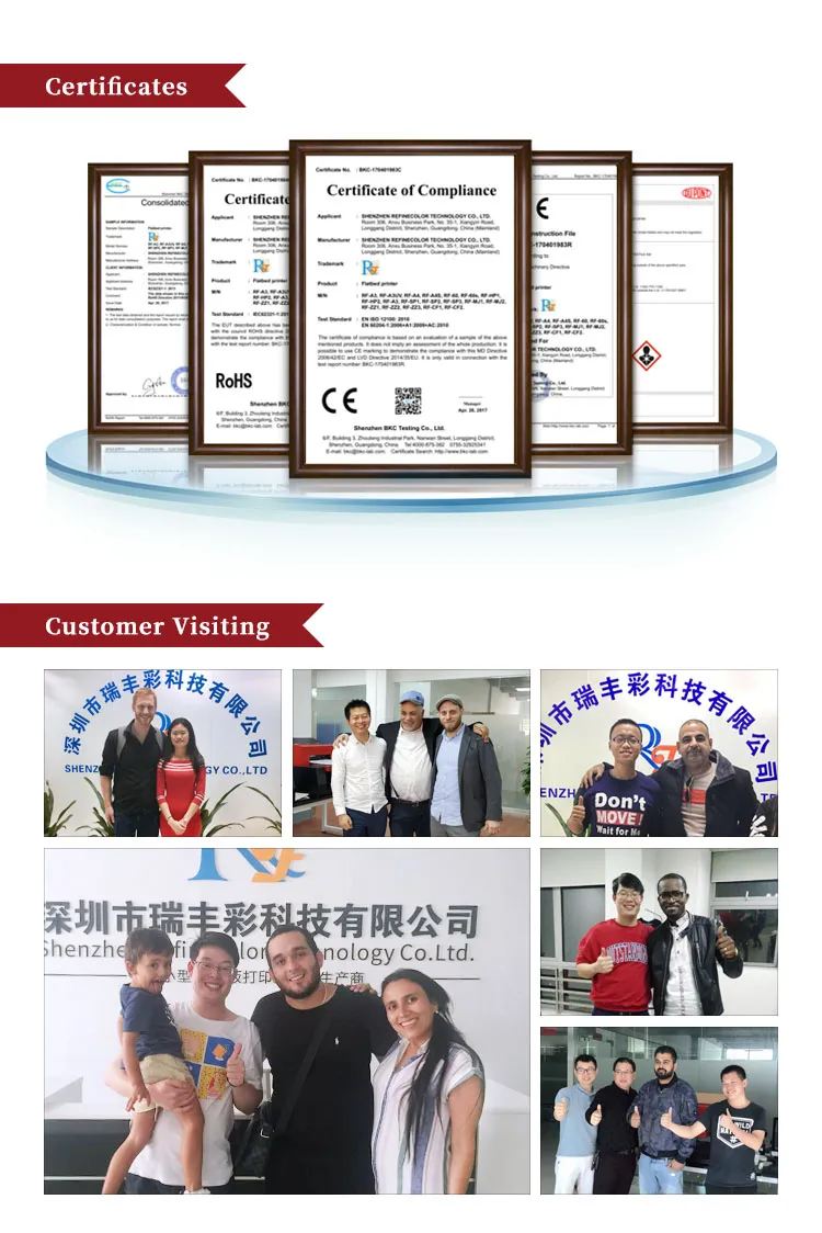 Refinecolor Automatic and Multicolor A3 UV Printer for Pen, Mobile Phone Shell, Disk, Golf Ball, Metal