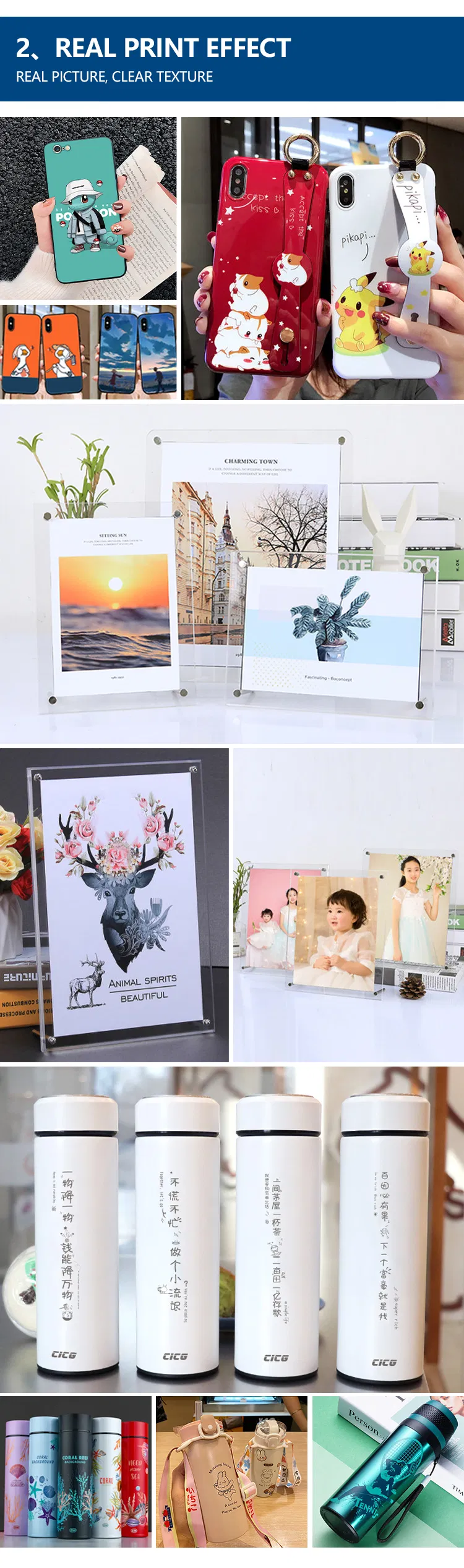 Refinecolor Automatic and Multicolor A3 UV Printer for Pen, Mobile Phone Shell, Disk, Golf Ball, Metal