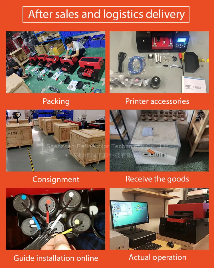 Refinecolor Multicolor A4 UV Printer for Pen, Mobile Phone Shell, Disk, Golf Ball, Metal Printing