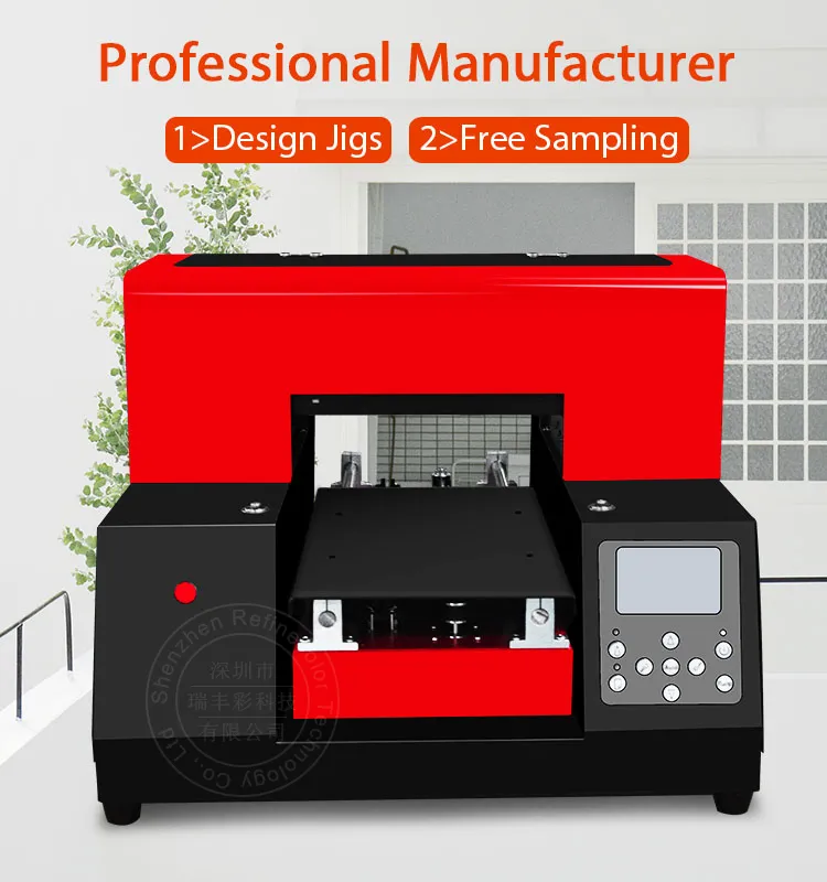 Refinecolor Multicolor A4 UV Printer for Pen, Mobile Phone Shell, Disk, Golf Ball, Metal Printing