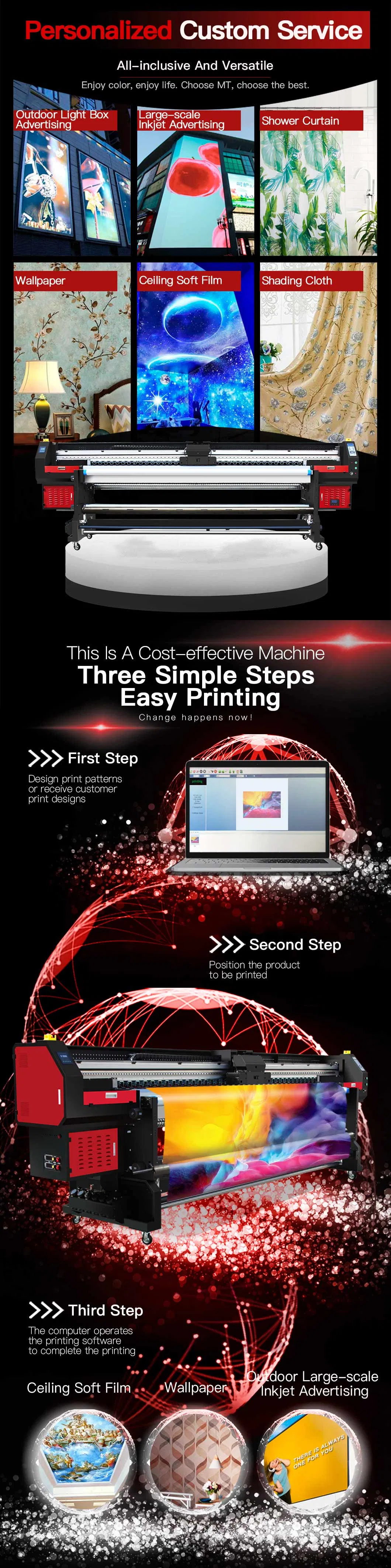 Roll to 120sqm/H Mt 1.8/1.9/3.2 Meters Wall Larger Printer 3.2m UV