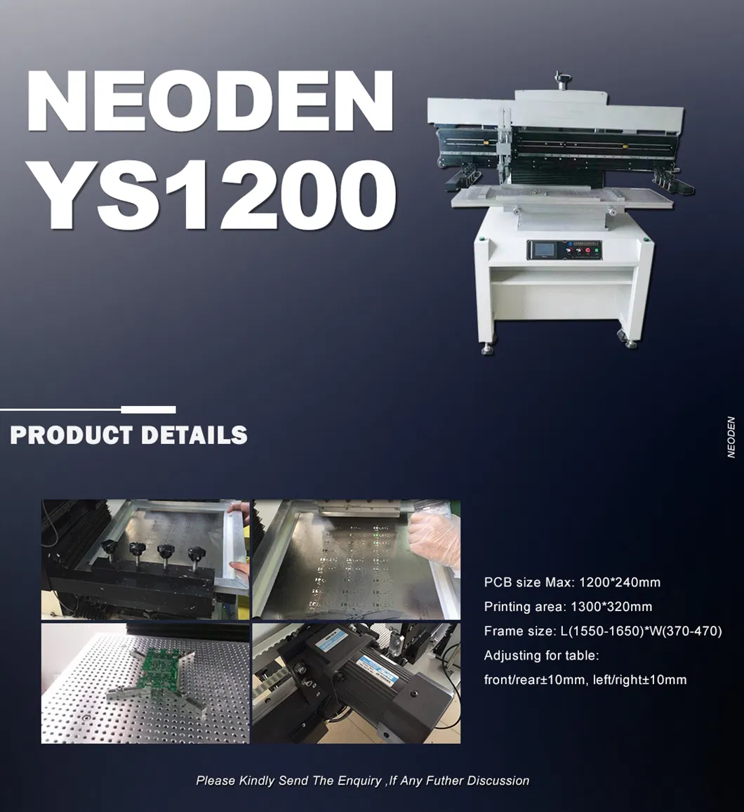 Semi Automatic PCB Screen Printing Machine Ys1200 for 1.2m LED Solder Pasting