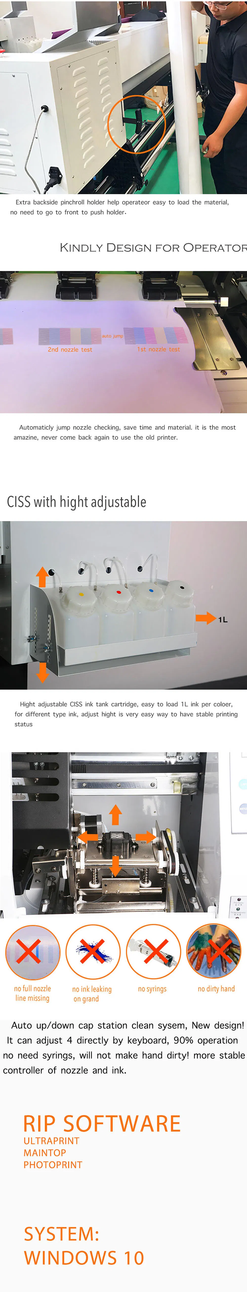 Tecjet 1871 Dx7 Printhead 1.8m Sublimation Printer Wide Format Inkjet Printers