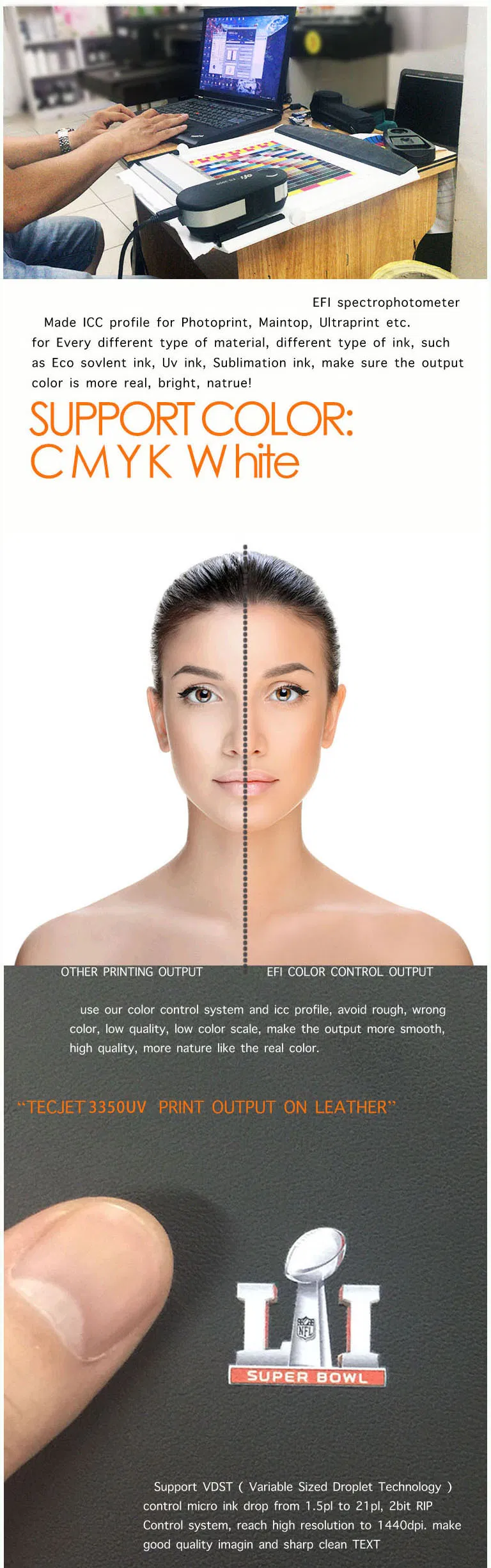 Tecjet Dx5, Dx7, XP600 Printhead 3350 UV Flatbed Printer Paper Wall Printing Machine