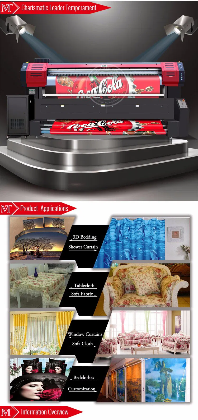 Textile Printer 3.2m for Bedding Production with Epson Printhead 1440*1440dpi Resolution