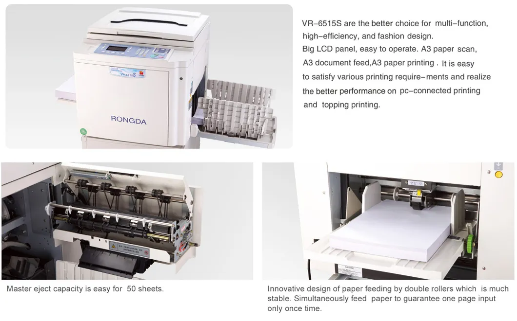 Vr-6525s Rongda China Digital Duplicator Manufacturer with CE Approved